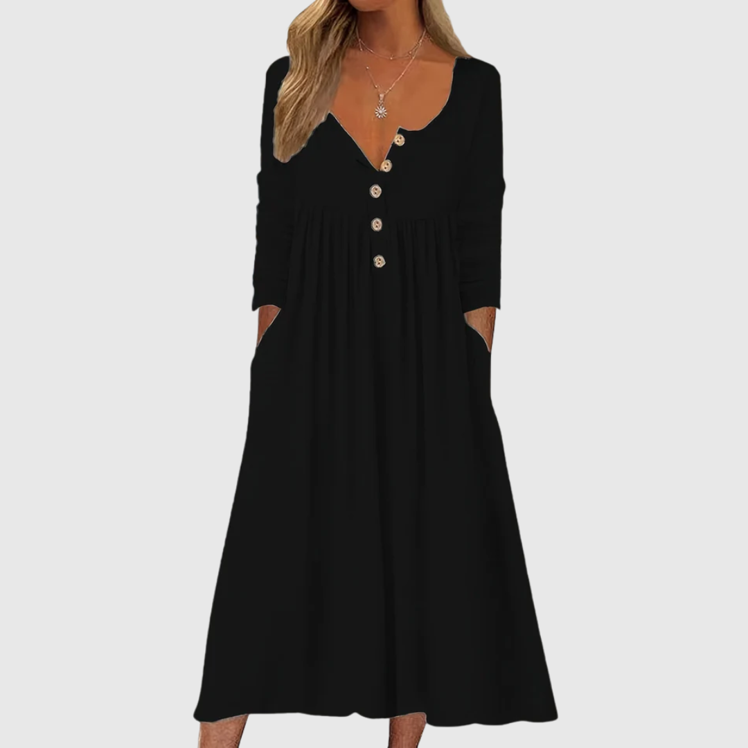 ZARA | VESTIDO MIDI BOTÃO FRENTE